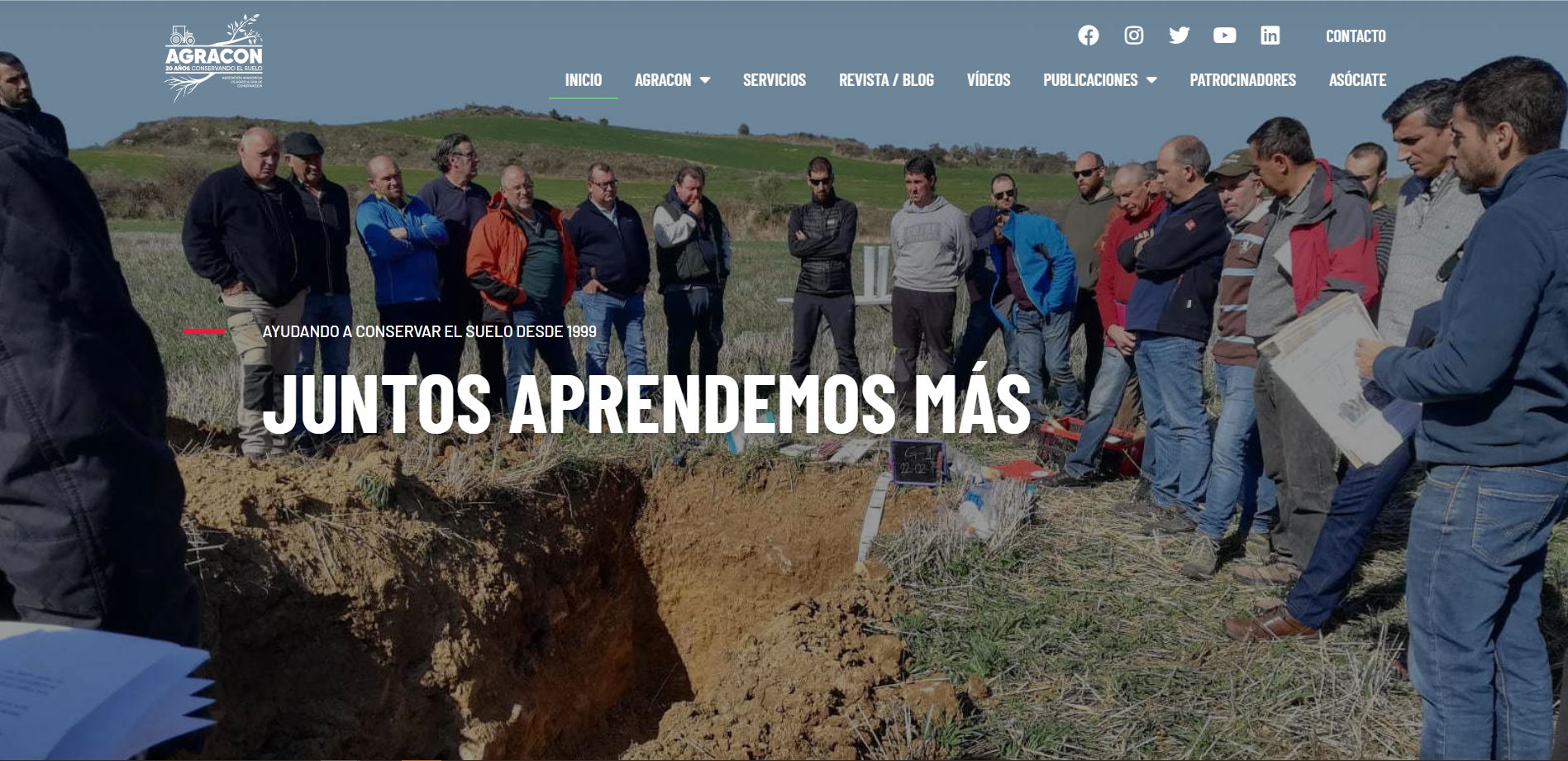 Portada de web asociación de conservación de agricultura de Aragón