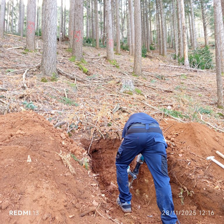 Detail of the test pit dug in Aspurz (Navarra)