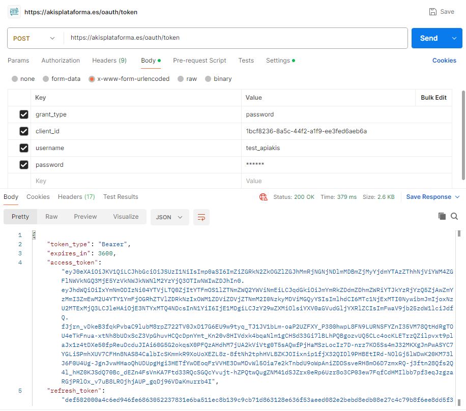 imagen de petición de token
