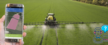 Imagen de una máquina regando un cultivo