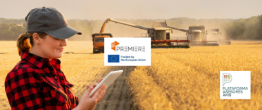 asesor en el campo y logo de premiere